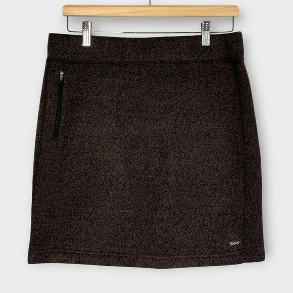 Woolrich Skirt MEDIUM Brown Fleece Winter Hiking Outdoor Cabincore - Picture 1 of 9